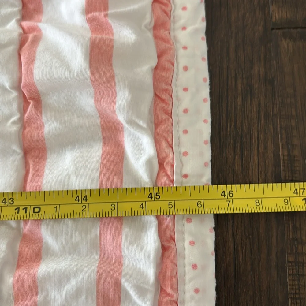 Vintage The Land Of Nod Pink White Striped Cat Throw Baby Blanket‎ Nursery Crib